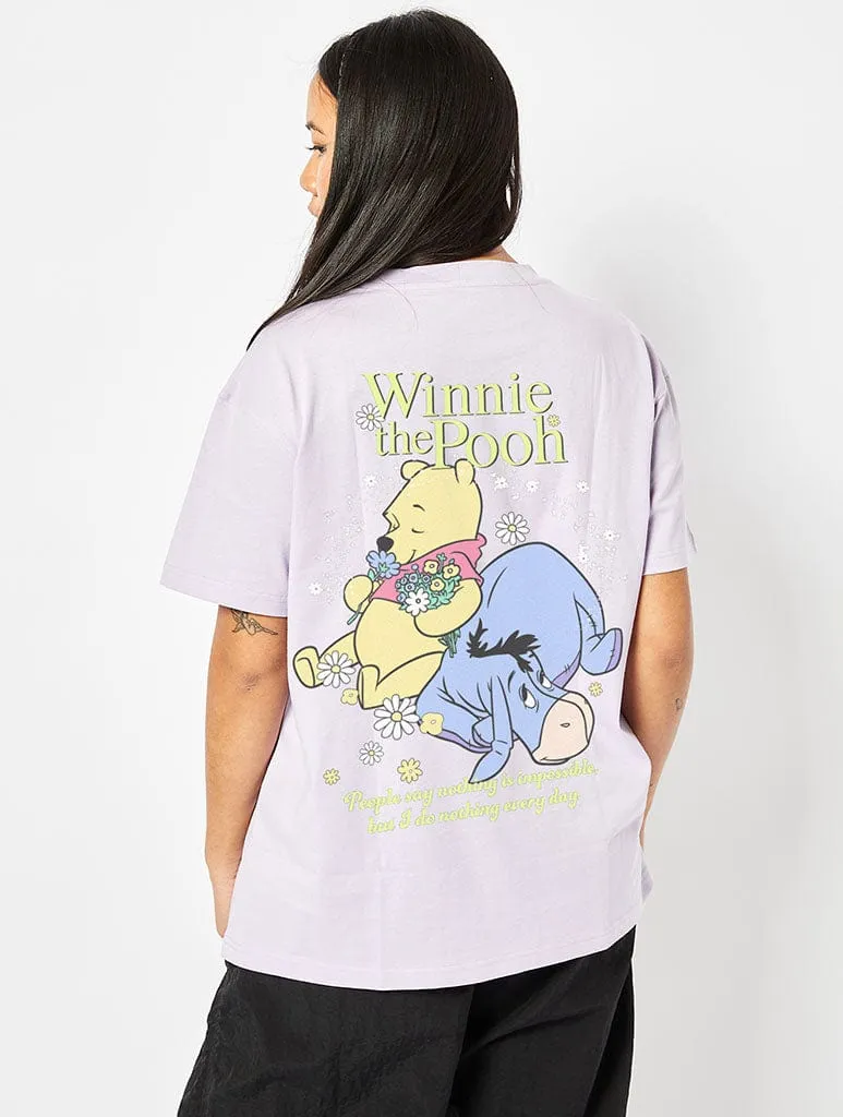 Disney Winnie The Pooh T-Shirt In Lilac sold by Skinnydip London