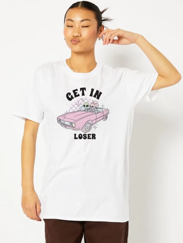 Get in Loser White T-Shirt sold by Skinnydip London