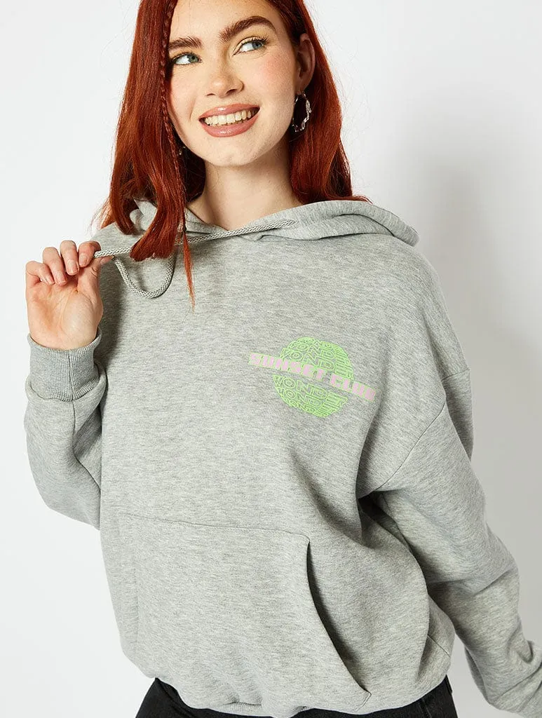 Disney Sunset Club Minnie & Daisy Oversized Sweatshirt In Grey Marl sold by Skinnydip London product image thumbnail 2