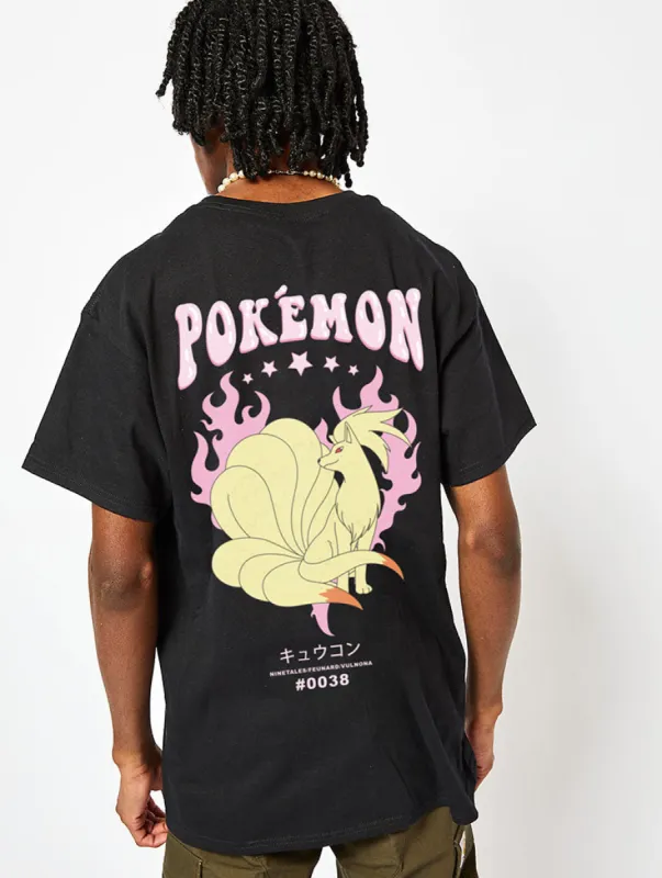 Pokemon Men's Nine Tales T-Shirt In Black sold by Skinnydip London