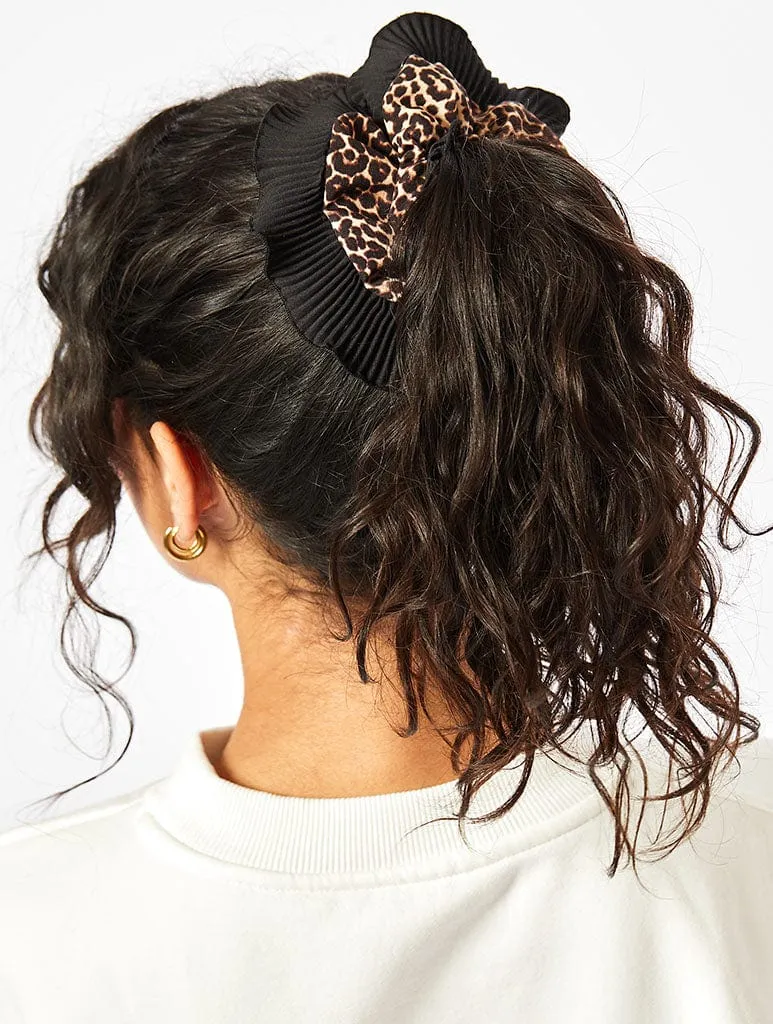 Black Frill Leopard Scrunchie sold by Skinnydip London product image thumbnail 2