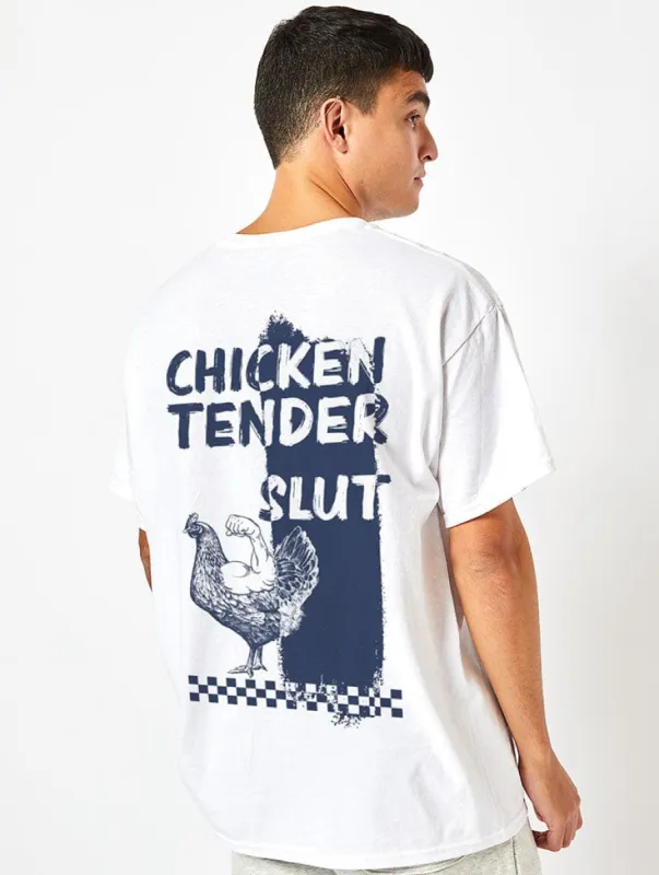 Chicken Tender Slut T-Shirt in White sold by Skinnydip London