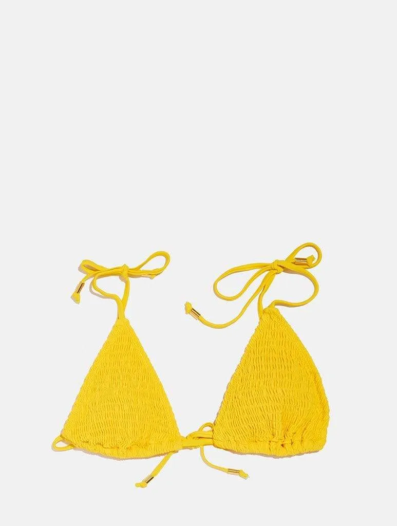 Hawaii Yellow Smock Bikini Top sold by Skinnydip London