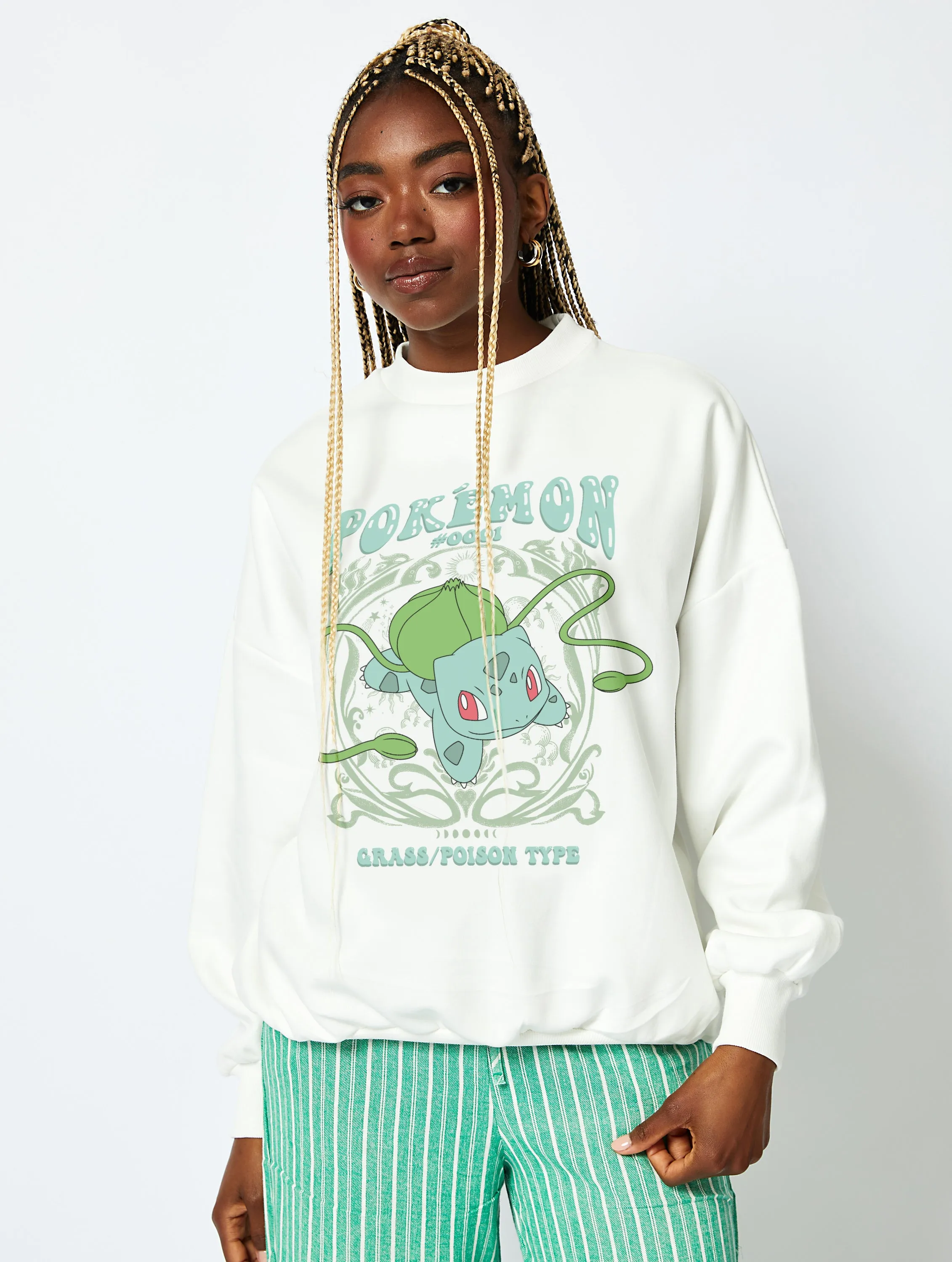 Pokemon #001 Bulbasaur Sweatshirt in Ecru sold by Skinnydip London product image thumbnail 3