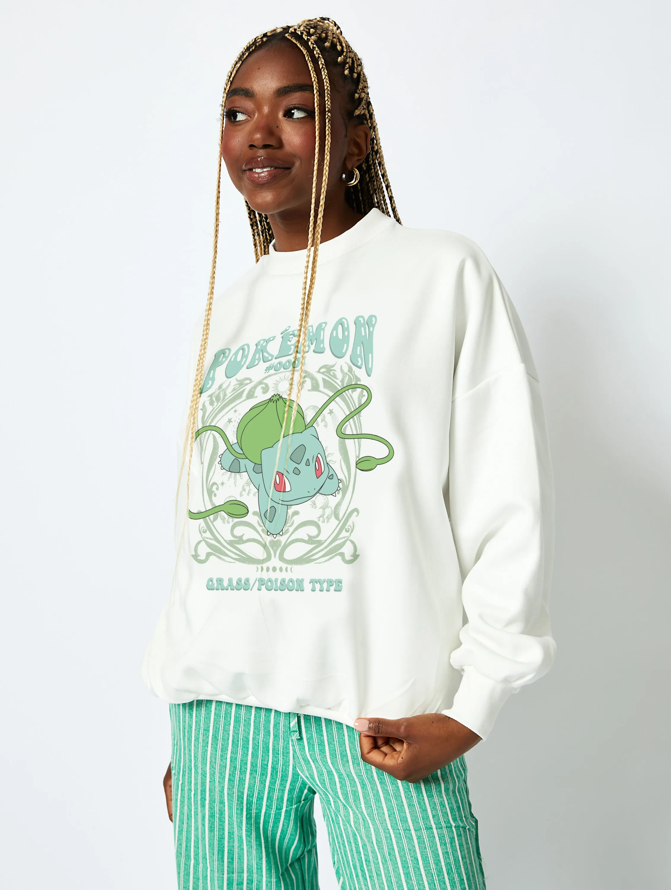 Pokemon #001 Bulbasaur Sweatshirt in Ecru sold by Skinnydip London product image thumbnail 4