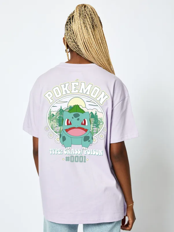 Pokemon #001 Bulbasaur T-Shirt in Lilac sold by Skinnydip London