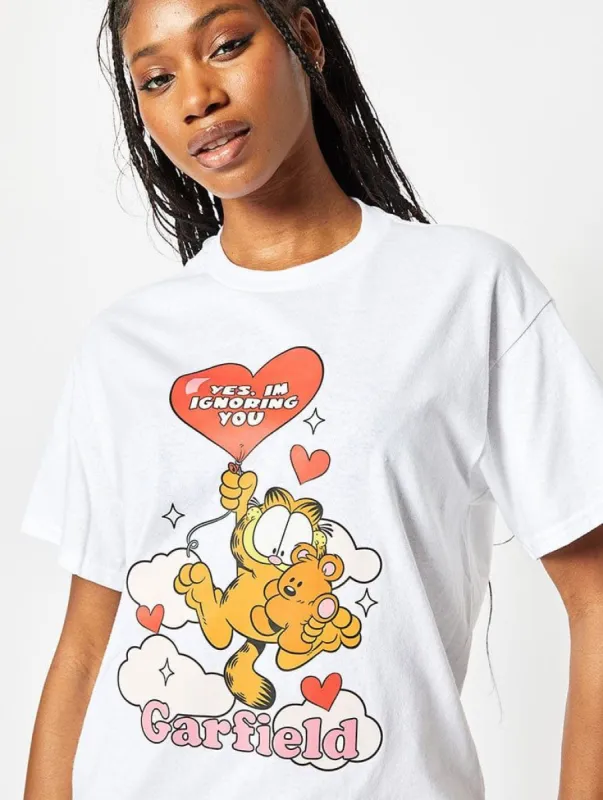 Garfield x Skinnydip Yes I’m Ignoring You T-Shirt in White made by Skinnydip London