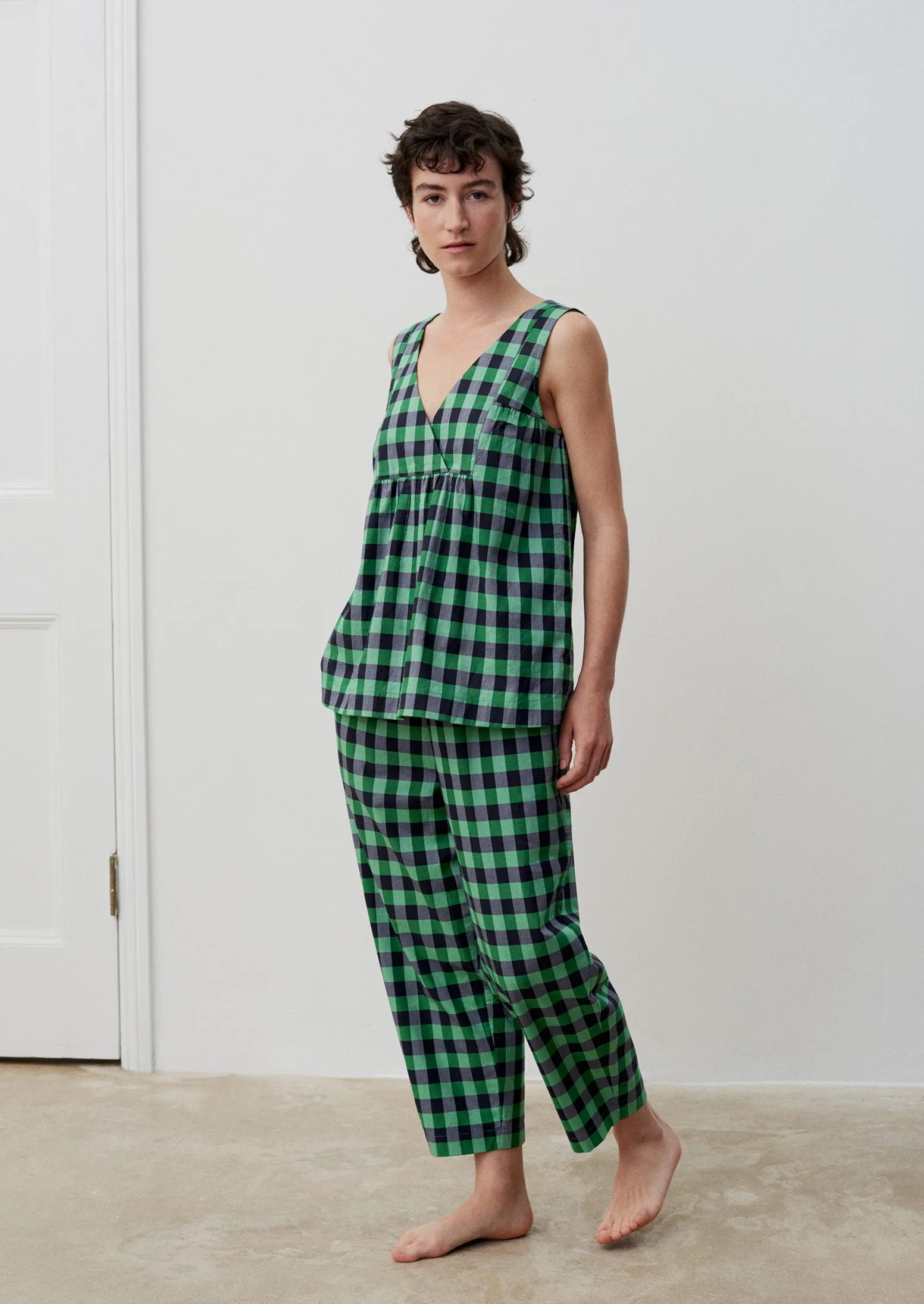Ine Check Cotton Pyjamas | Green sold by TOAST product image thumbnail 2