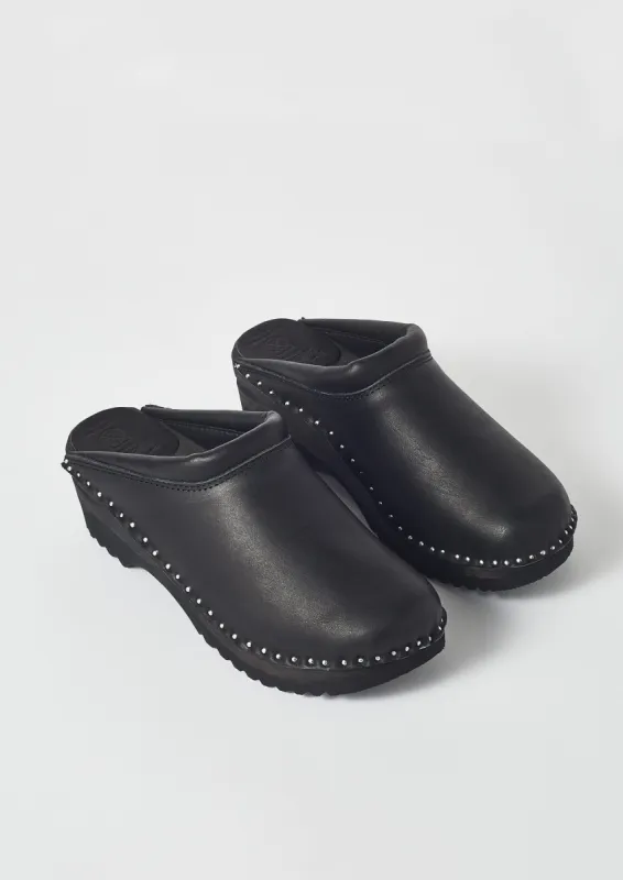 Troentorp Monet Leather Clogs | Black sold by TOAST