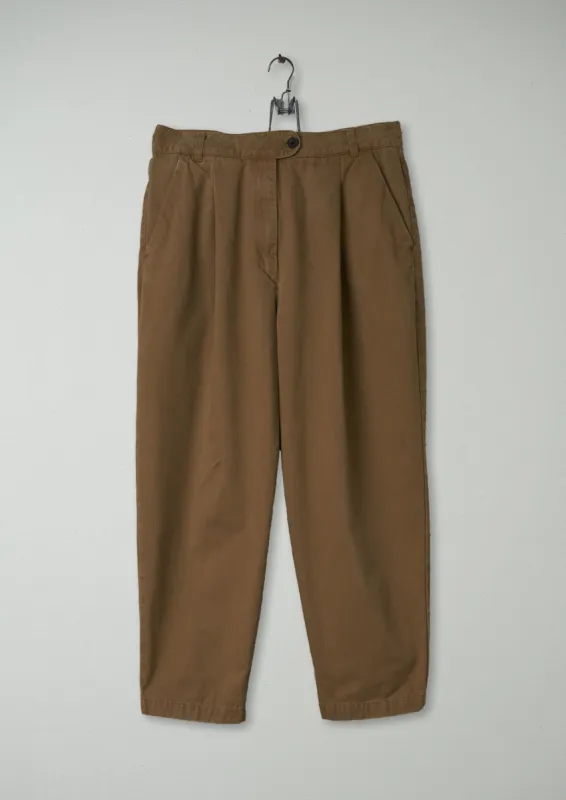 Reworn Brushed Sateen Trousers Size 12 (181) | Dull Gold sold by TOAST