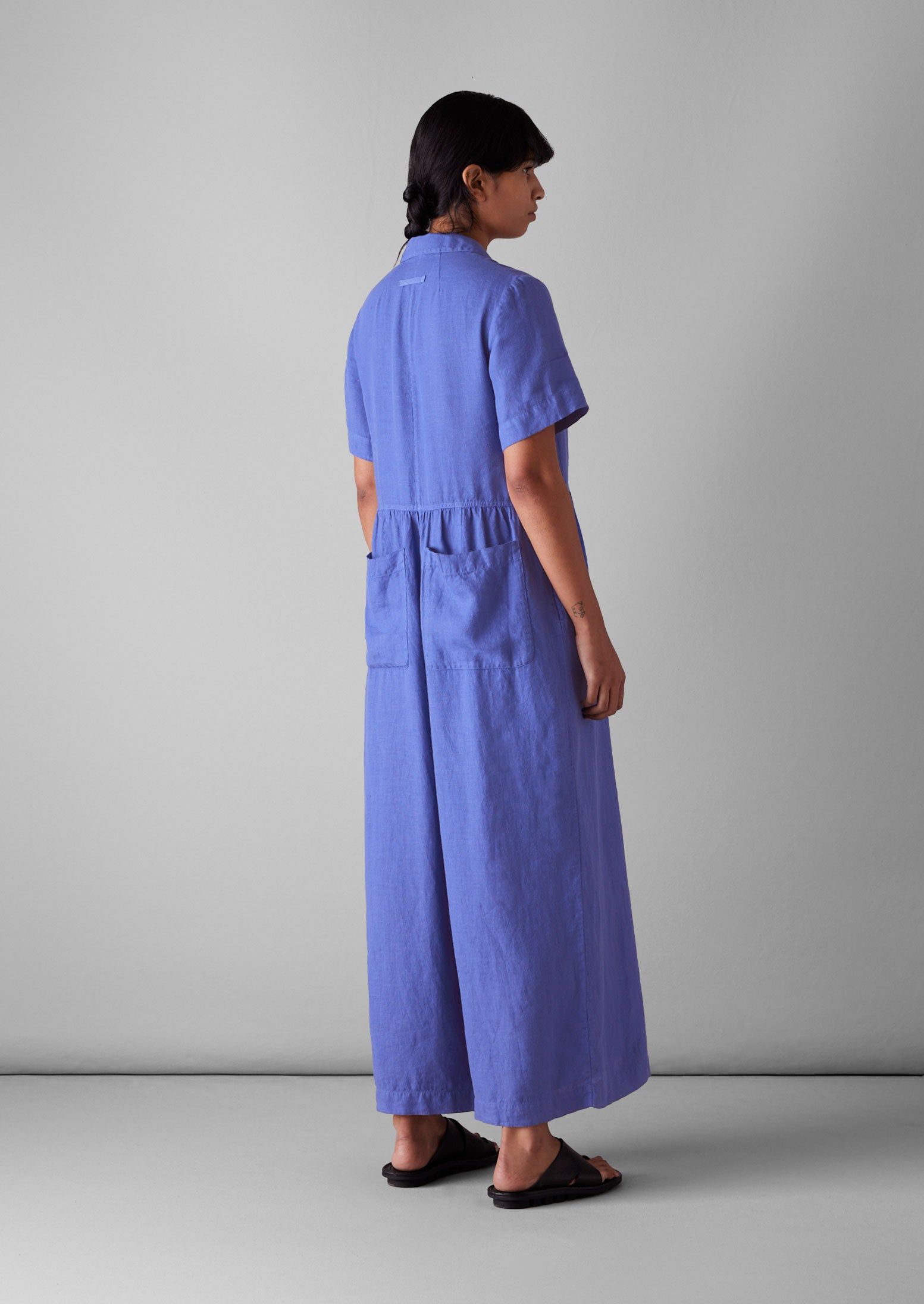 Gathered Waist Linen Jumpsuit | Bilberry sold by TOAST product image thumbnail 3