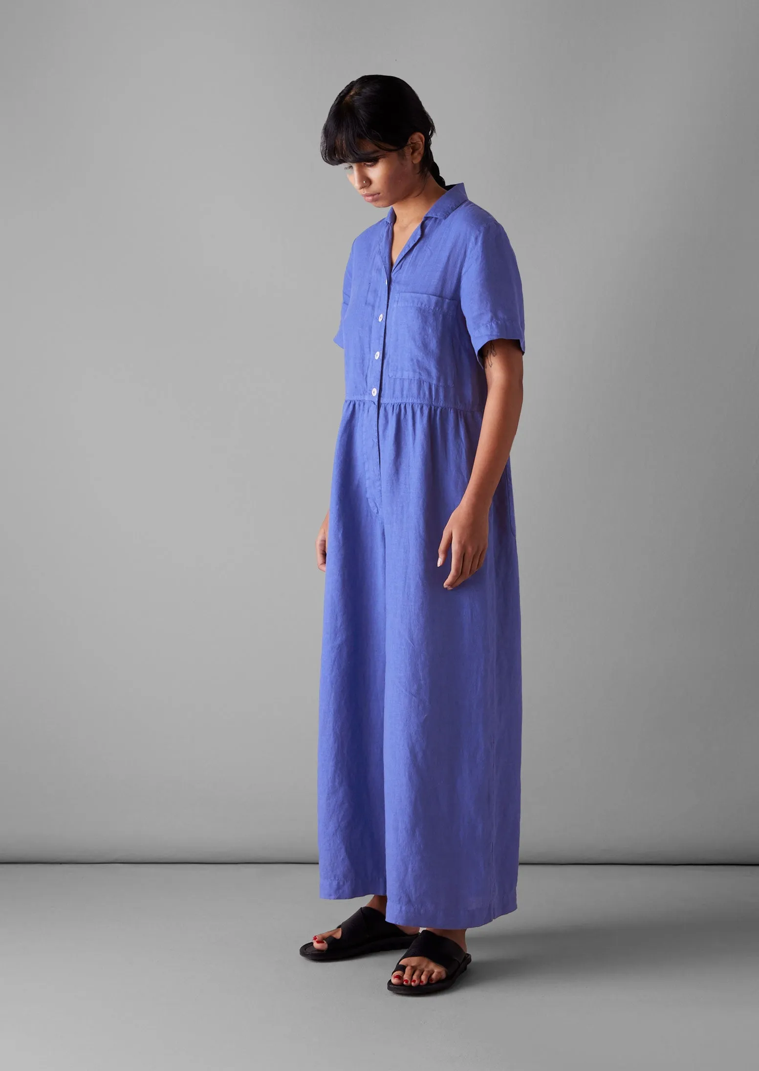 Gathered Waist Lightweight Linen Jumpsuit | Bilberry sold by TOAST product image thumbnail 2