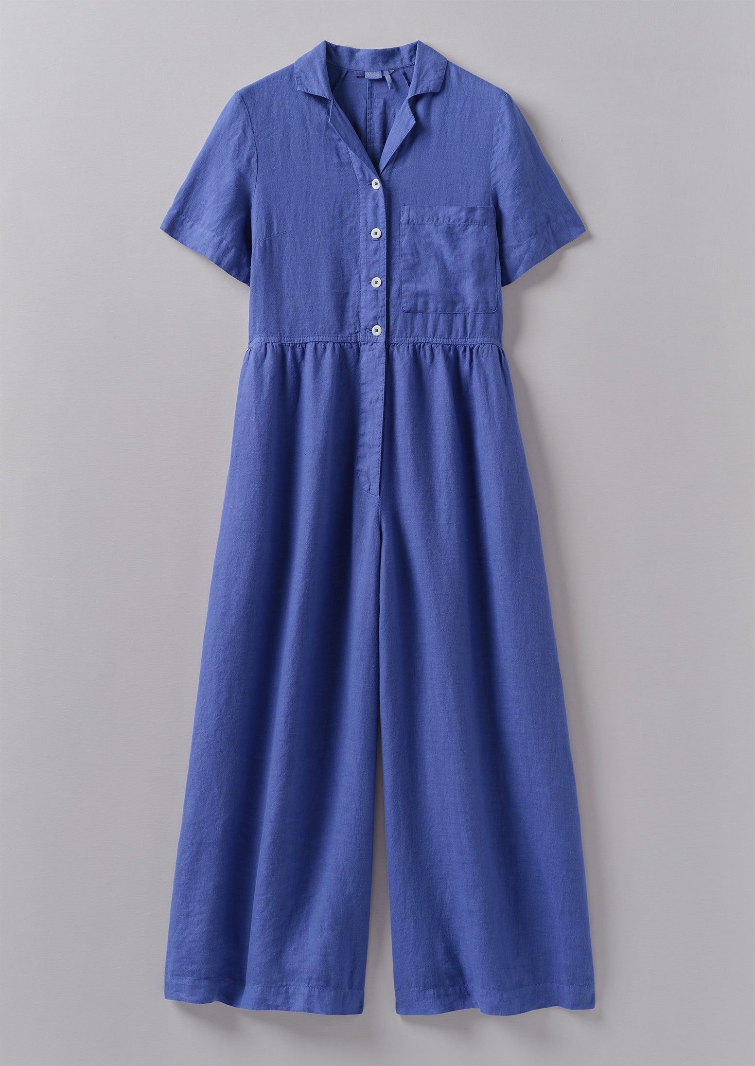 Gathered Waist Linen Jumpsuit | Bilberry sold by TOAST