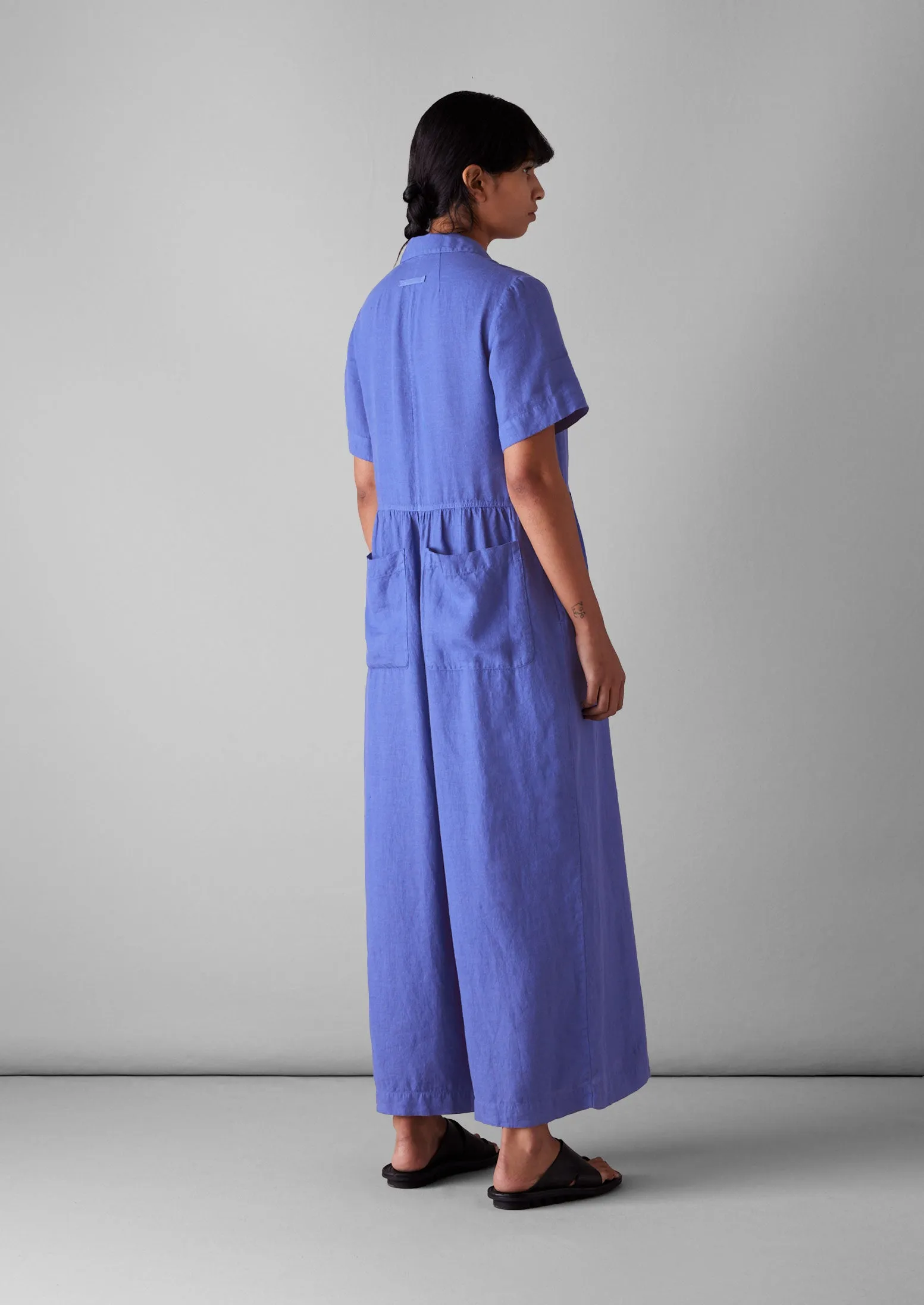 Gathered Waist Lightweight Linen Jumpsuit | Bilberry sold by TOAST product image thumbnail 3
