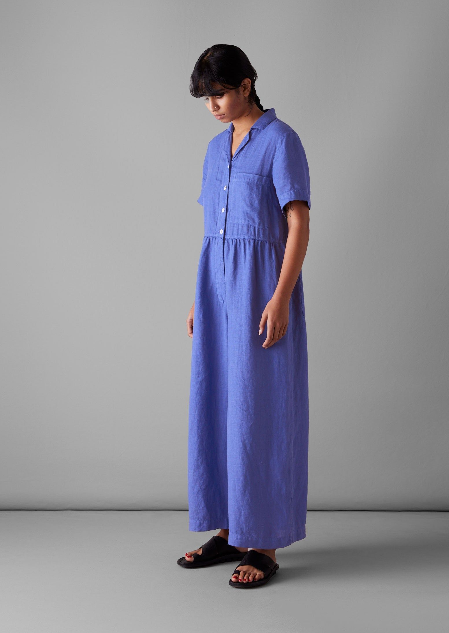 Gathered Waist Linen Jumpsuit | Bilberry sold by TOAST product image thumbnail 2