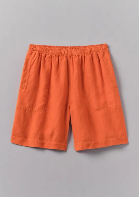 Garment Dyed Linen Drawstring Shorts | Clementine sold by TOAST