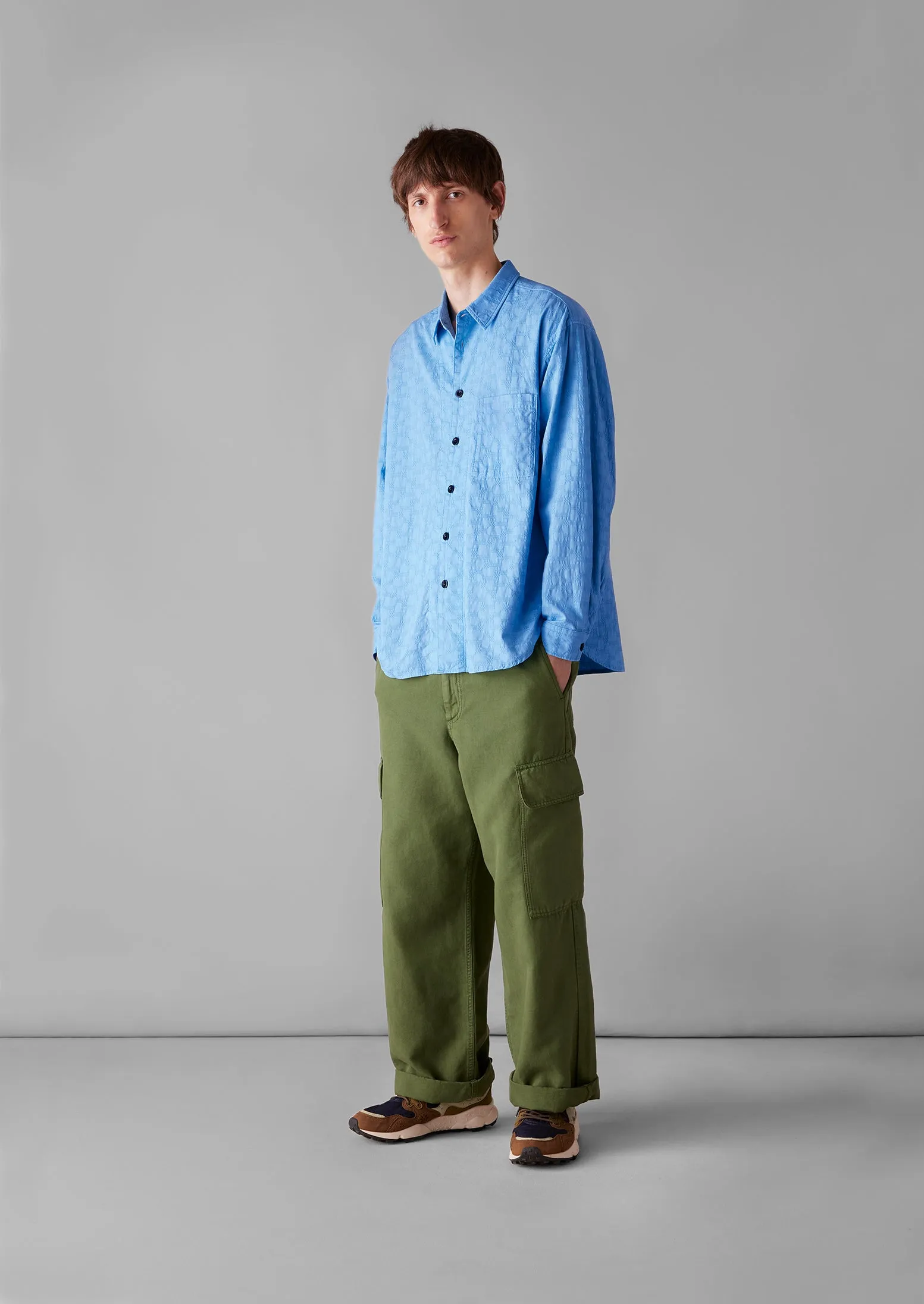 Dropped Shoulder Jacquard Shirt | Light Blue sold by TOAST product image thumbnail 2