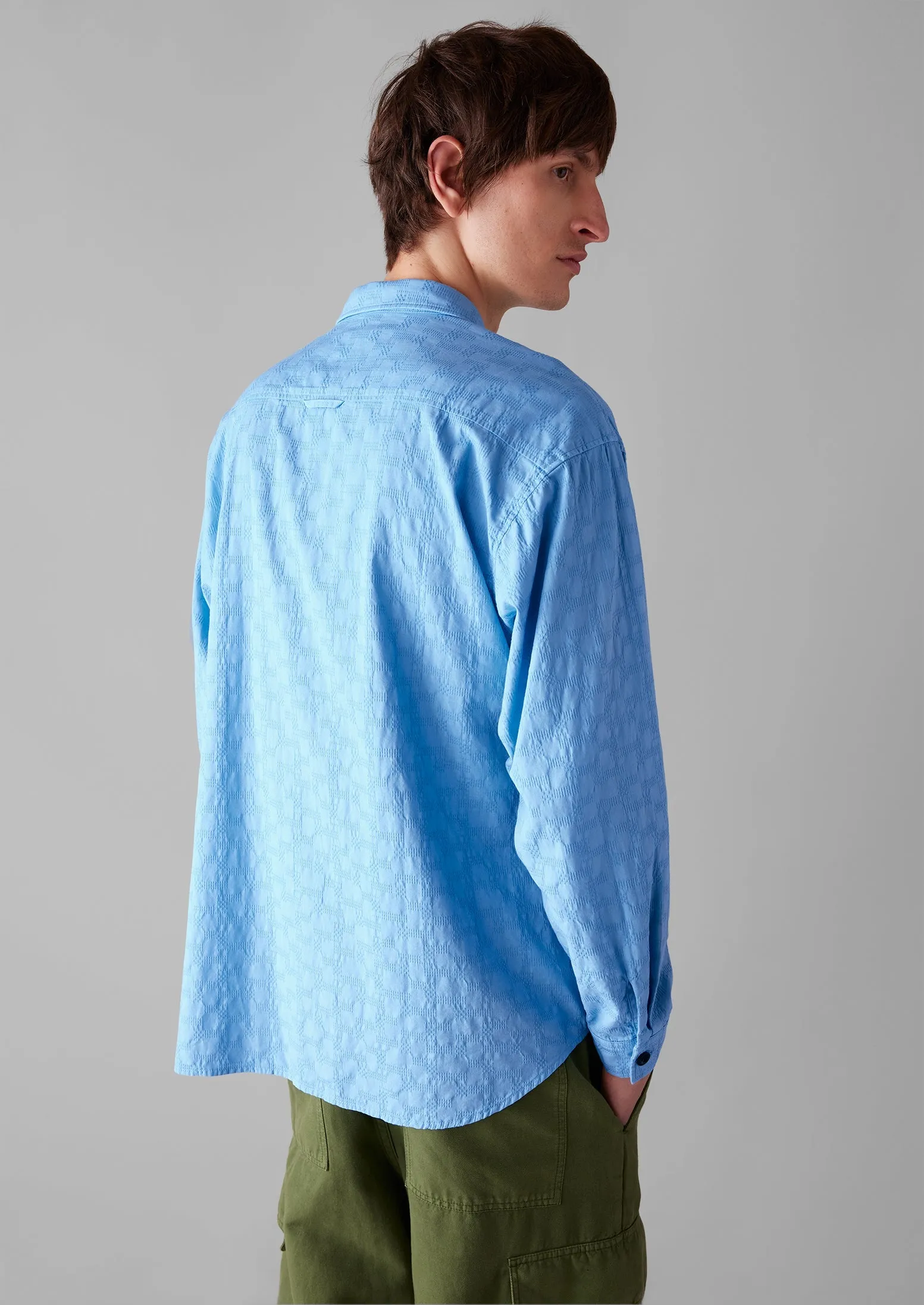 Dropped Shoulder Jacquard Shirt | Light Blue sold by TOAST product image thumbnail 4