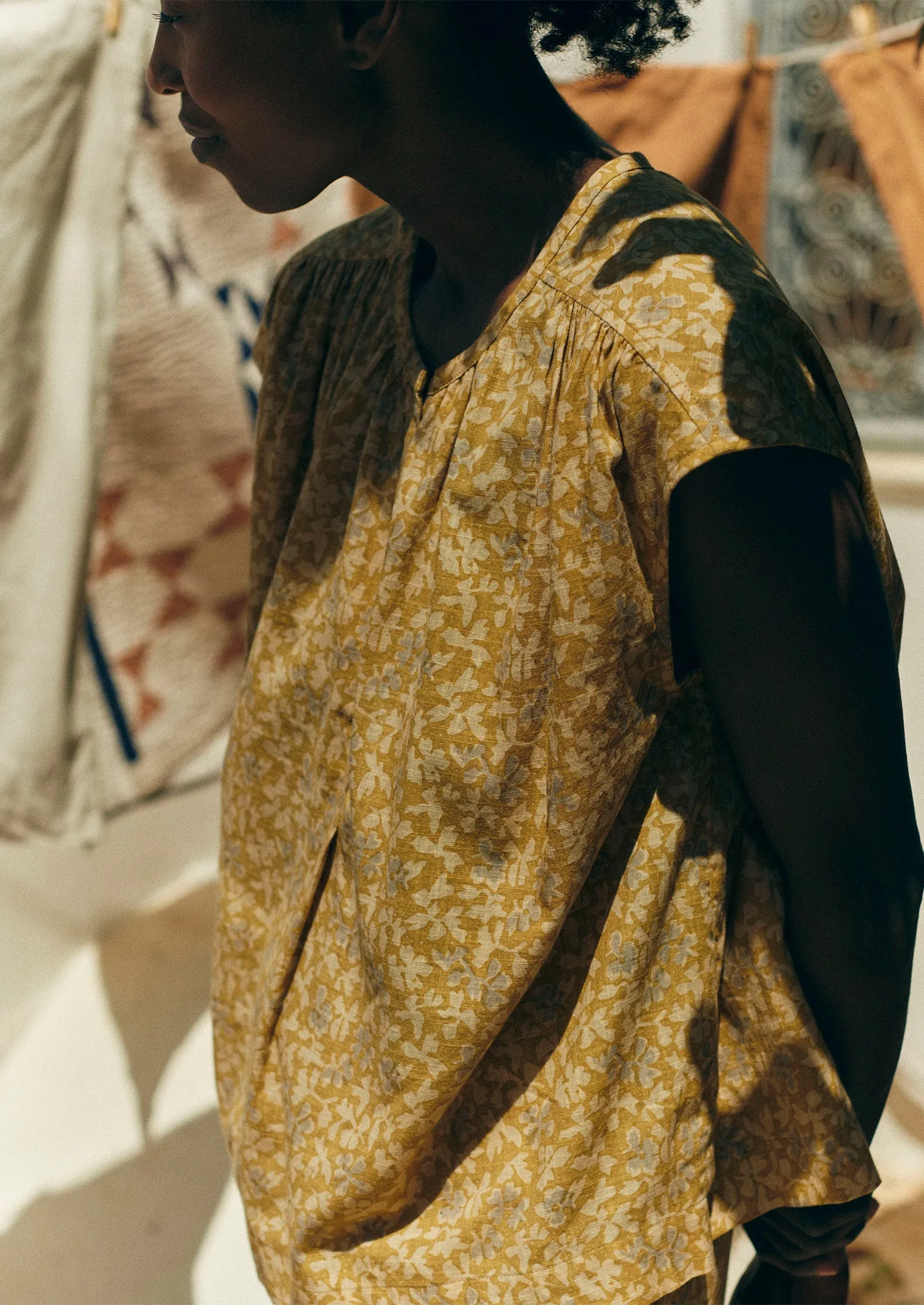 Collage Floral Cotton Pyjamas | Pale Gold sold by TOAST product image thumbnail 3