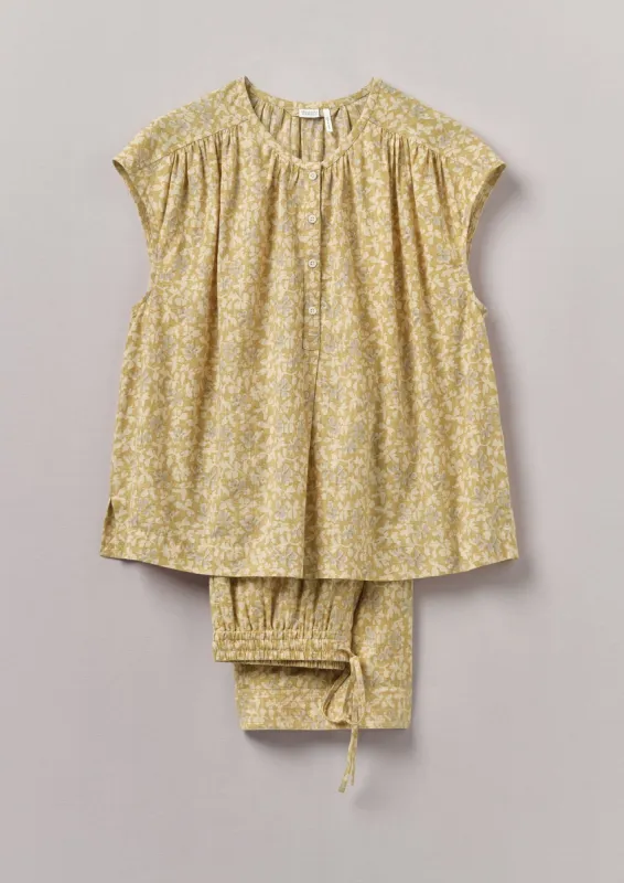 Collage Floral Cotton Pyjamas | Pale Gold sold by TOAST