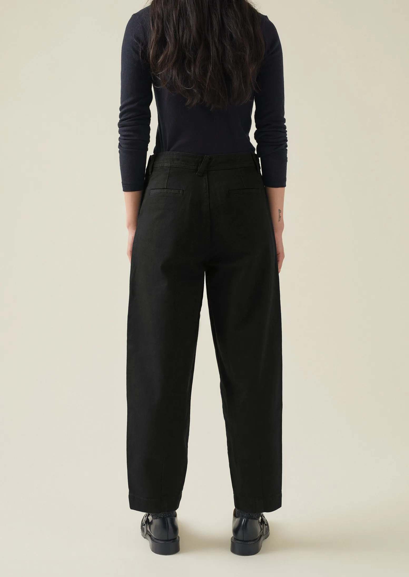 Black Denim Side Button Trousers | Black sold by TOAST product image thumbnail 5