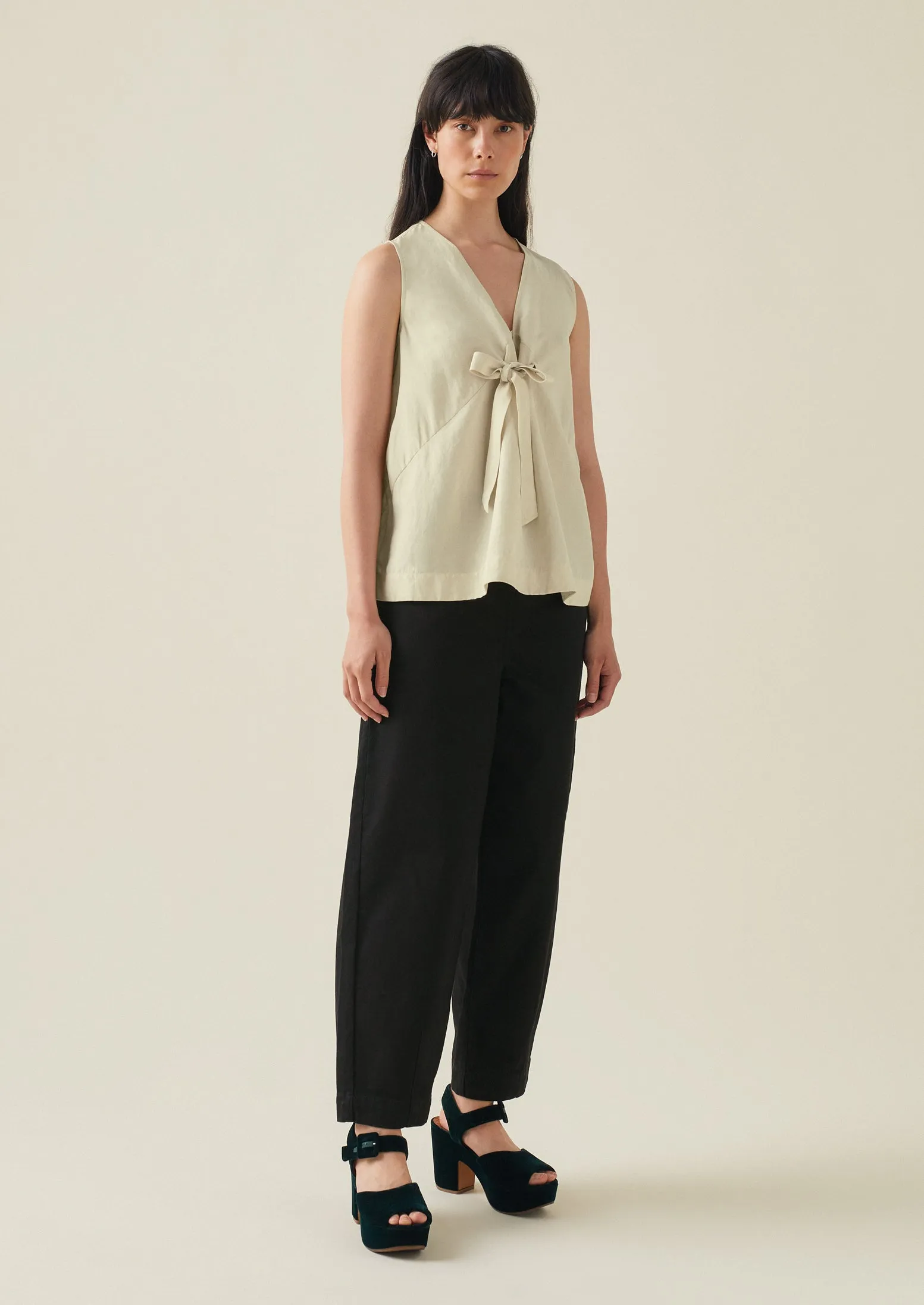 Black Denim Side Button Trousers | Black sold by TOAST product image thumbnail 2