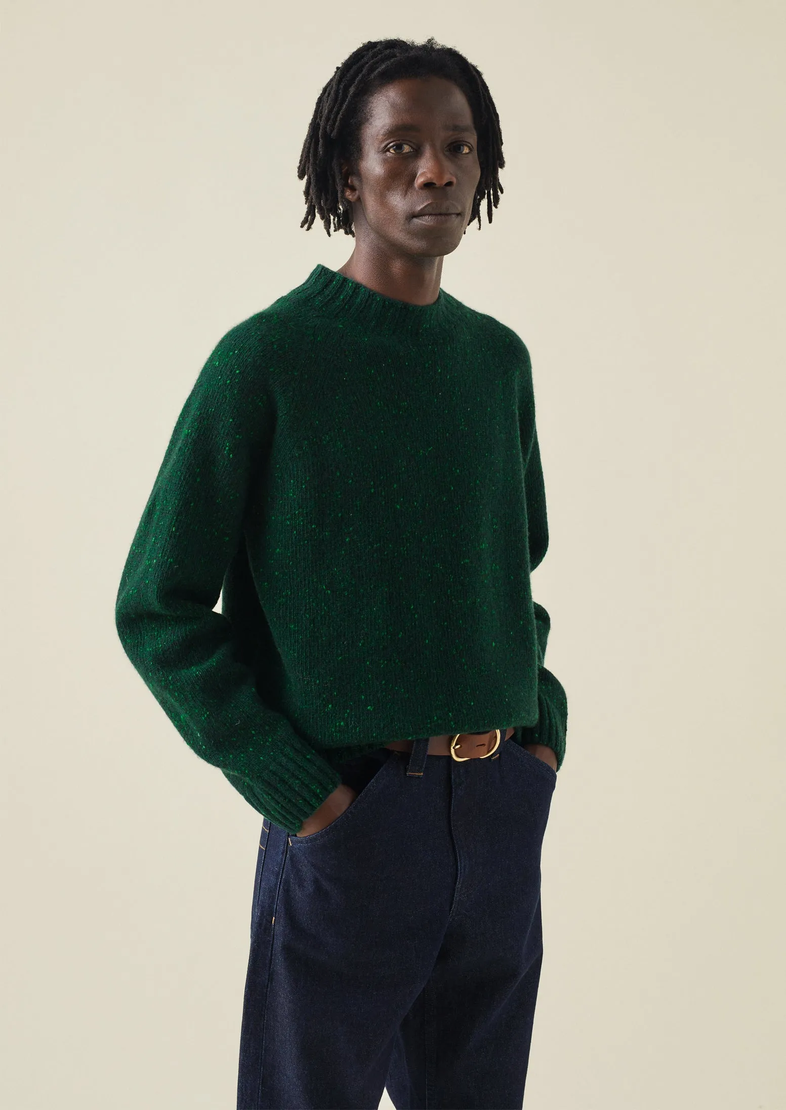 Flecky Wool Cashmere Seamless Sweater | Emerald sold by TOAST product image thumbnail 5