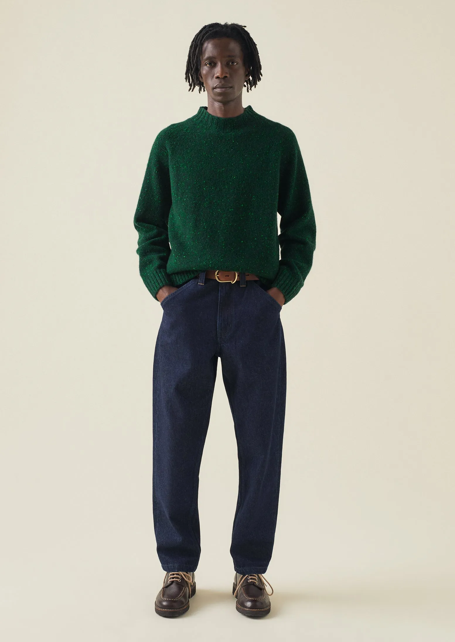 Flecky Wool Cashmere Seamless Sweater | Emerald sold by TOAST product image thumbnail 3