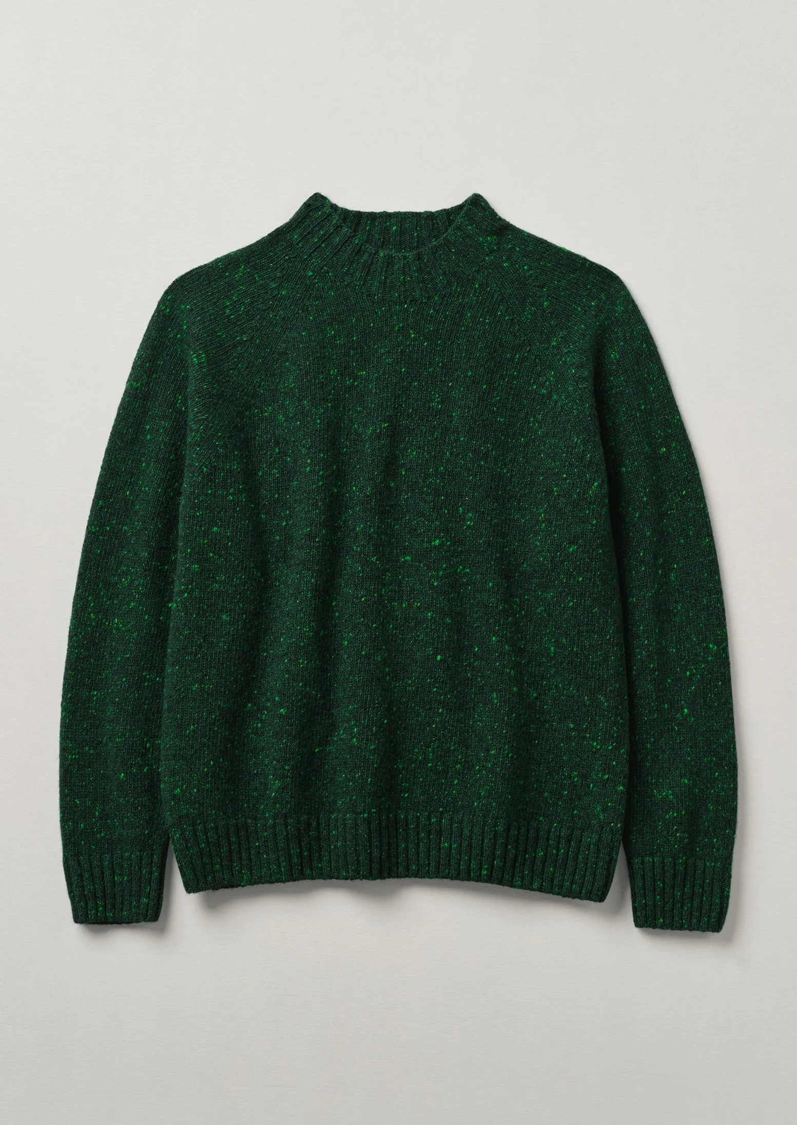 Flecky Wool Cashmere Seamless Sweater | Emerald sold by TOAST