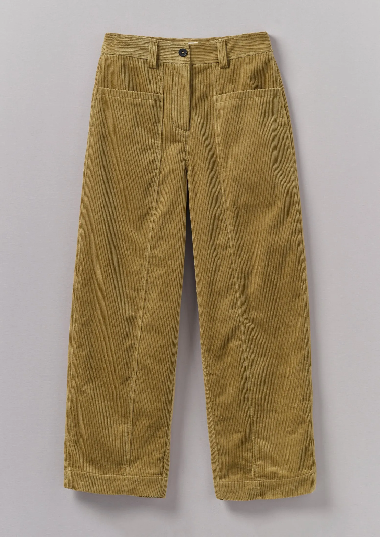Panelled Organic Cord Trousers | Golden Sand sold by TOAST