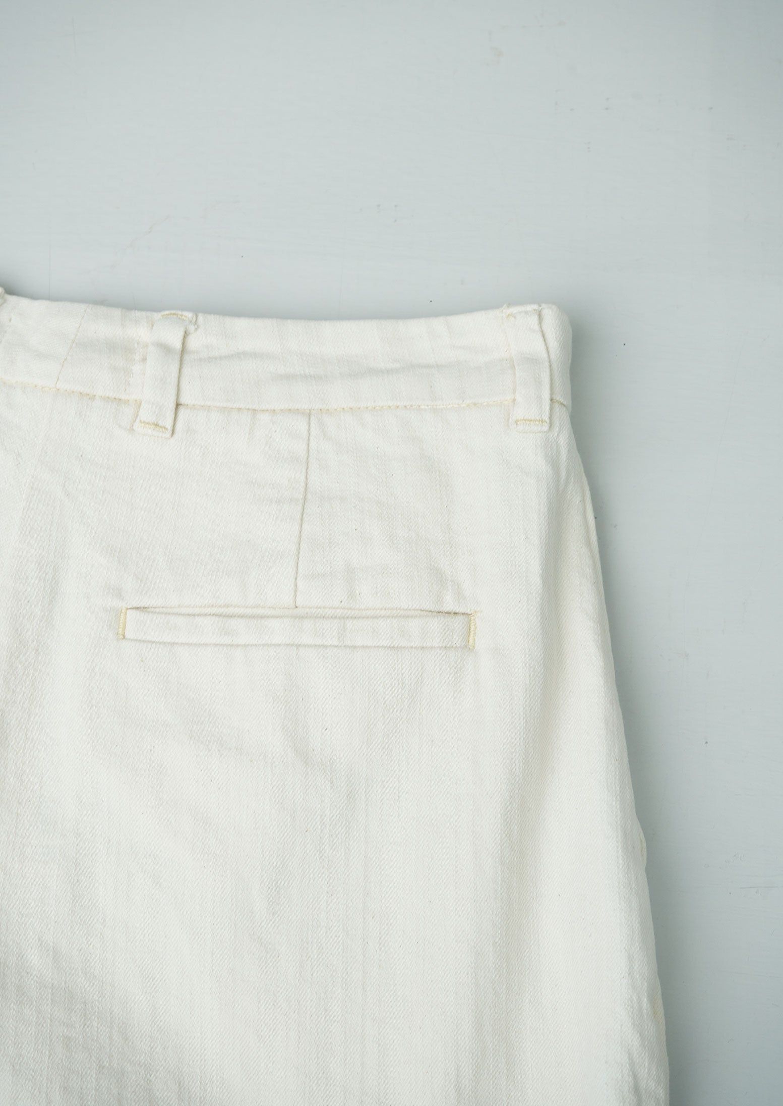 Reworn Denim Pleat Front Trousers Size 10 (148) | Ecru sold by TOAST product image thumbnail 2