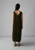 V-Neck Crinkle Cotton Dress | Darkest Olive sold by TOAST