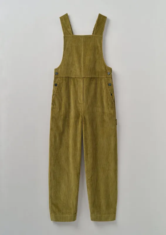 Organic Cotton Cord Dungarees | Woodland Green sold by TOAST