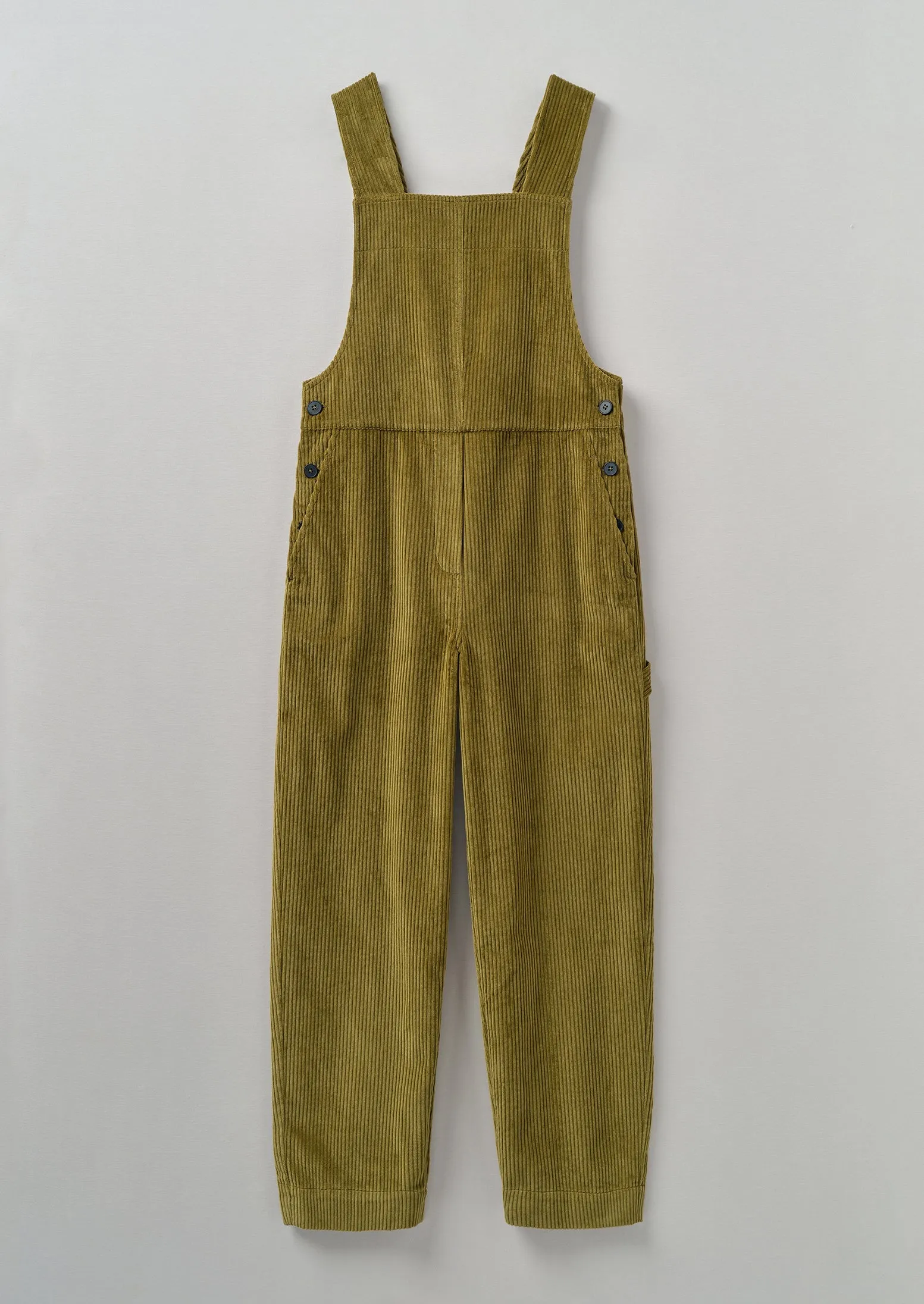 Organic Cotton Cord Dungarees | Woodland Green sold by TOAST