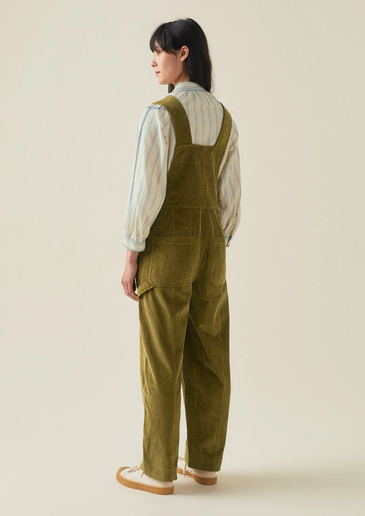 Organic Cotton Cord Dungarees | Woodland Green sold by TOAST product image thumbnail 5