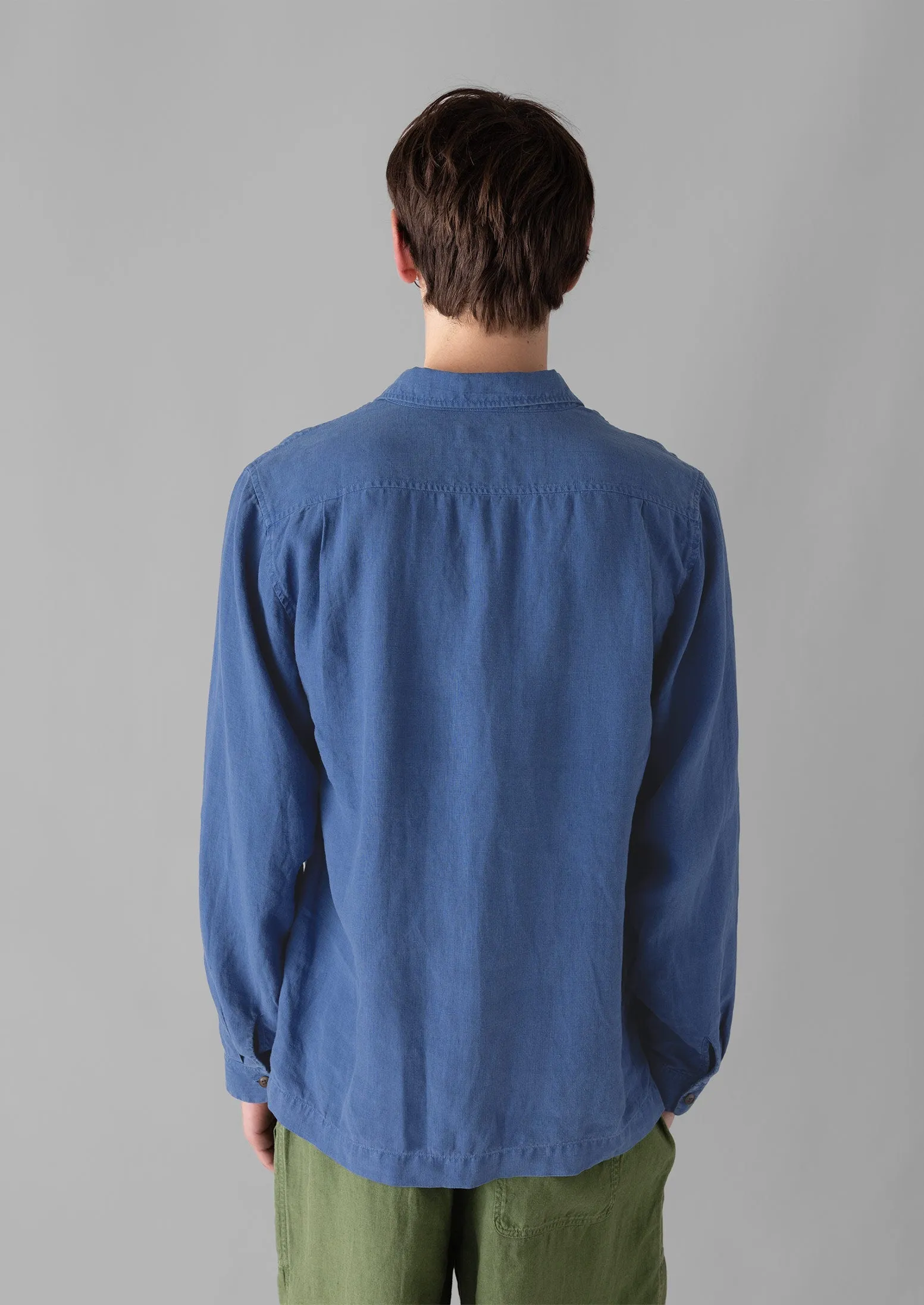 Half Placket Linen Shirt | Cobalt sold by TOAST product image thumbnail 5