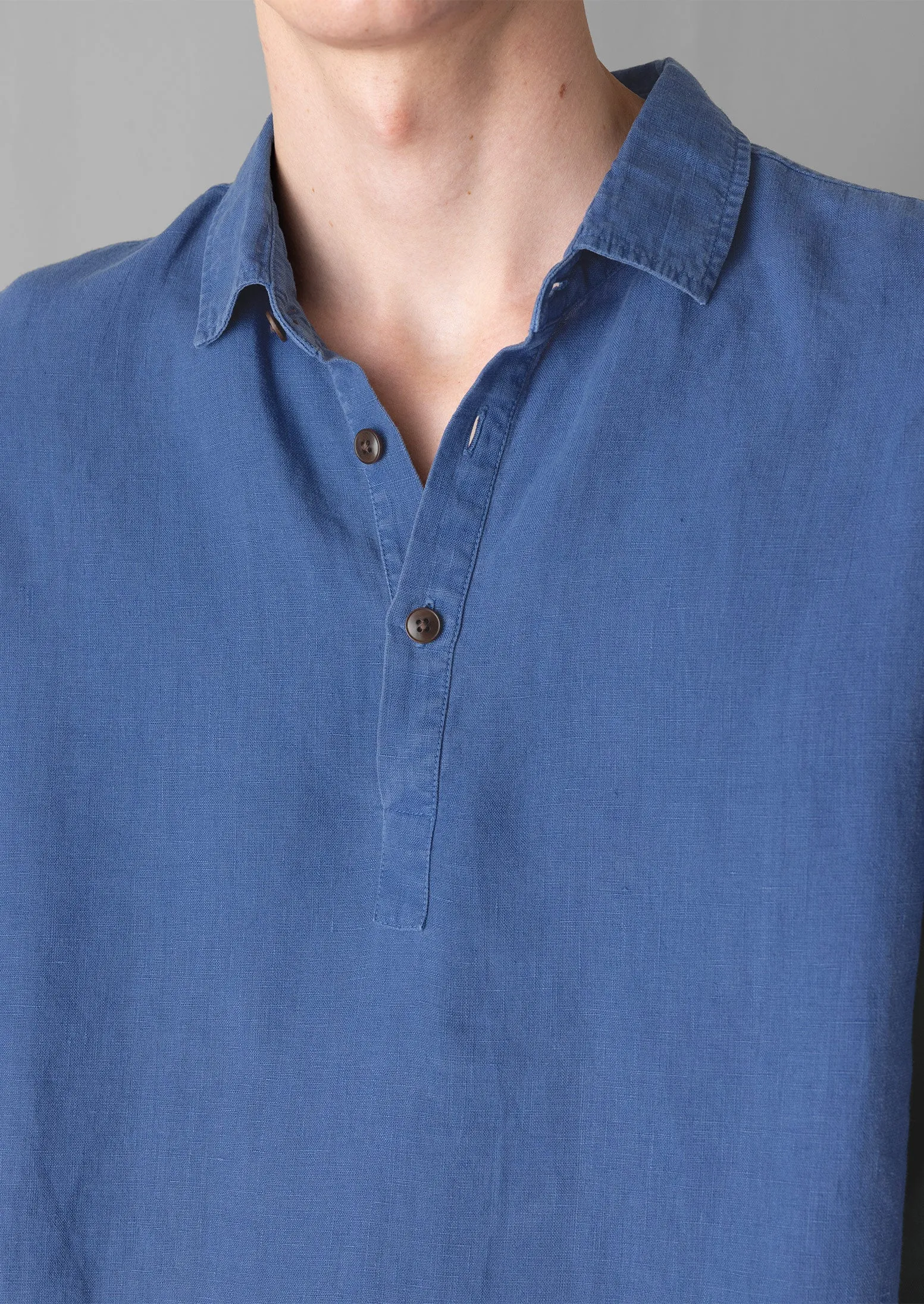 Half Placket Linen Shirt | Cobalt sold by TOAST product image thumbnail 3