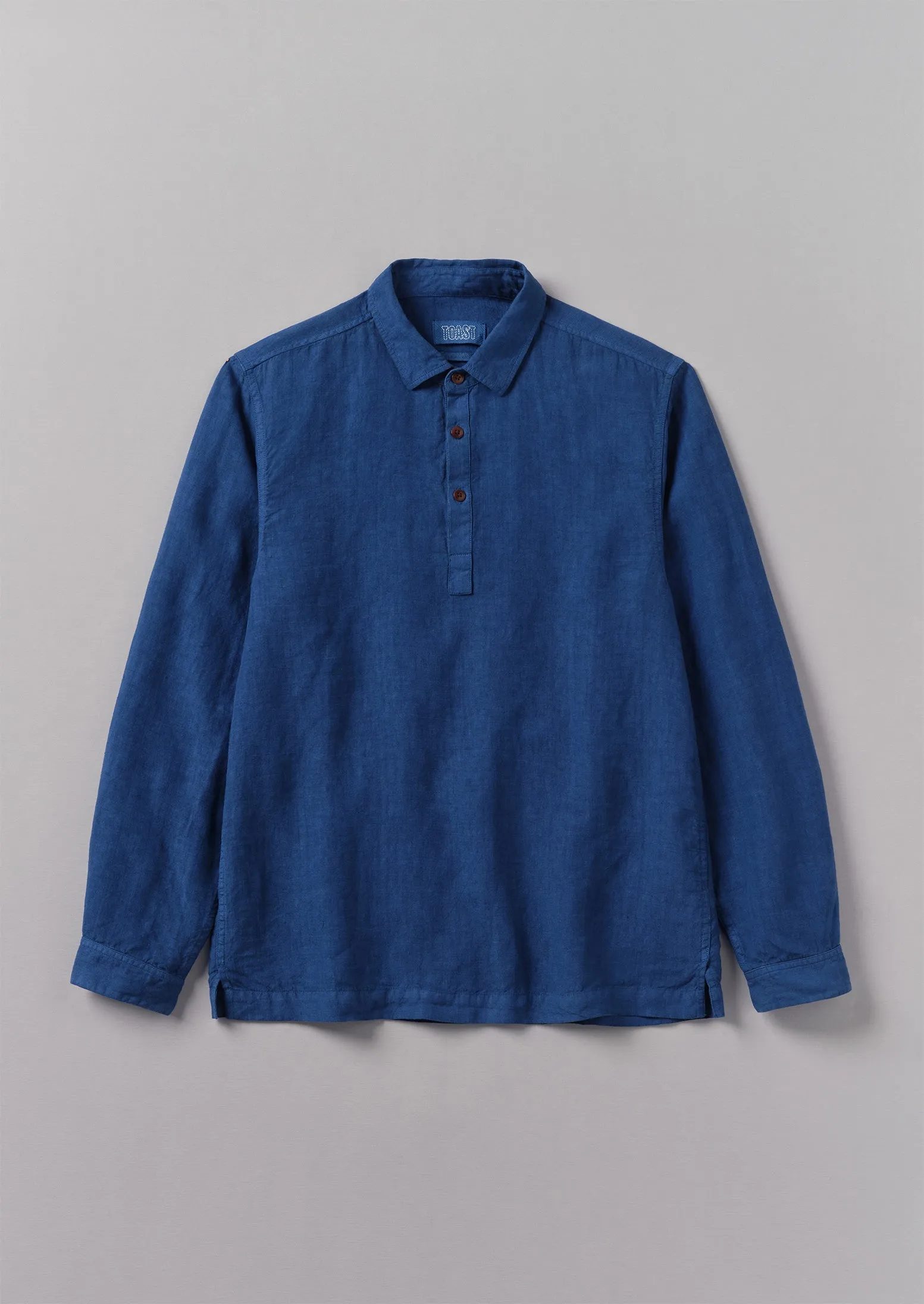 Half Placket Linen Shirt | Cobalt sold by TOAST