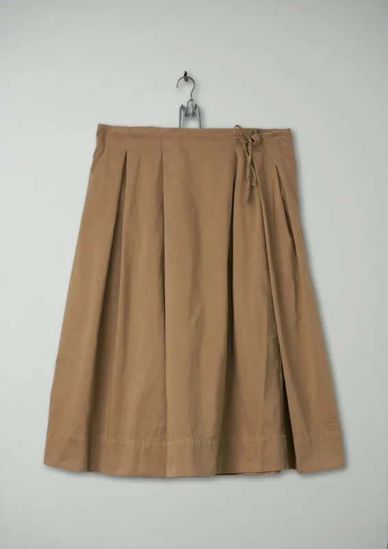 Reworn Cotton Sateen Skirt Size 16 (095) | Sand sold by TOAST