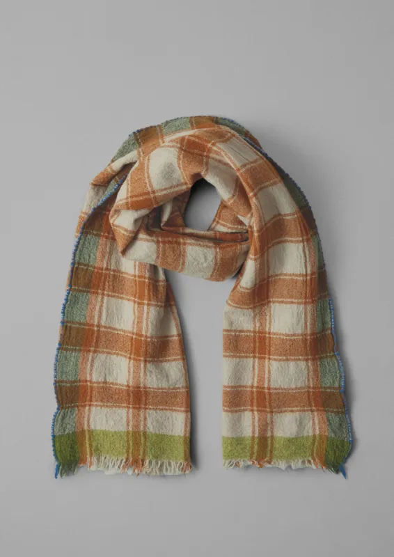 Check Hand Woven Scarf | Rust sold by TOAST