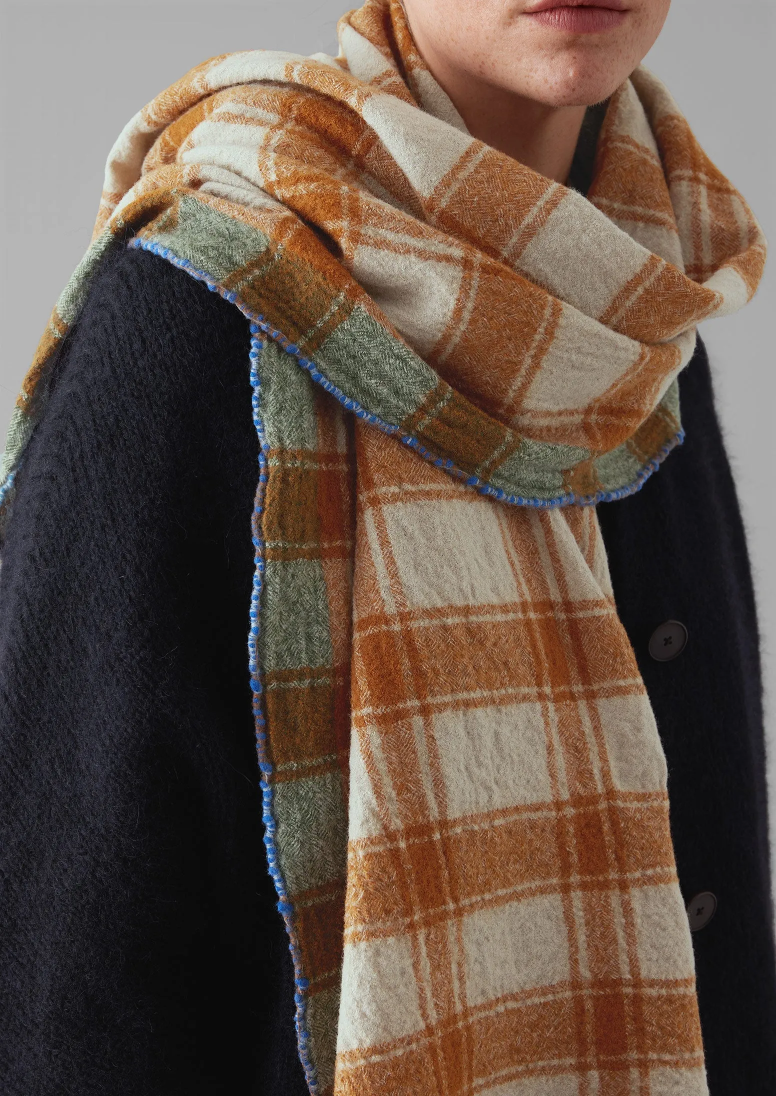 Check Hand Woven Scarf | Rust sold by TOAST product image thumbnail 2