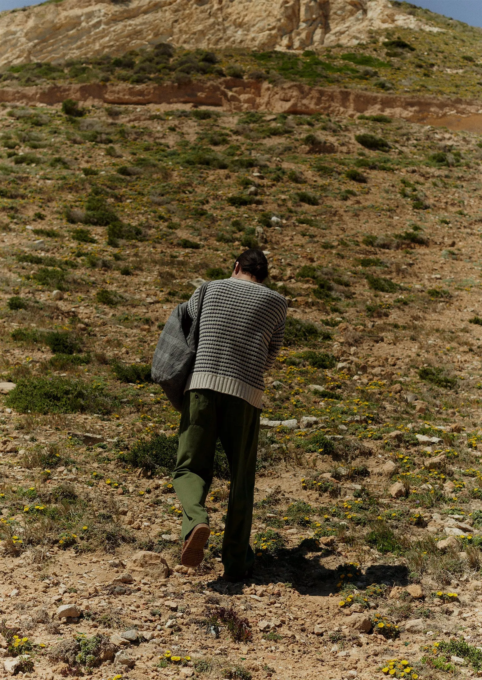 Tucking Stripe Wool Cotton Sweater | Ecru/Navy sold by TOAST product image thumbnail 3