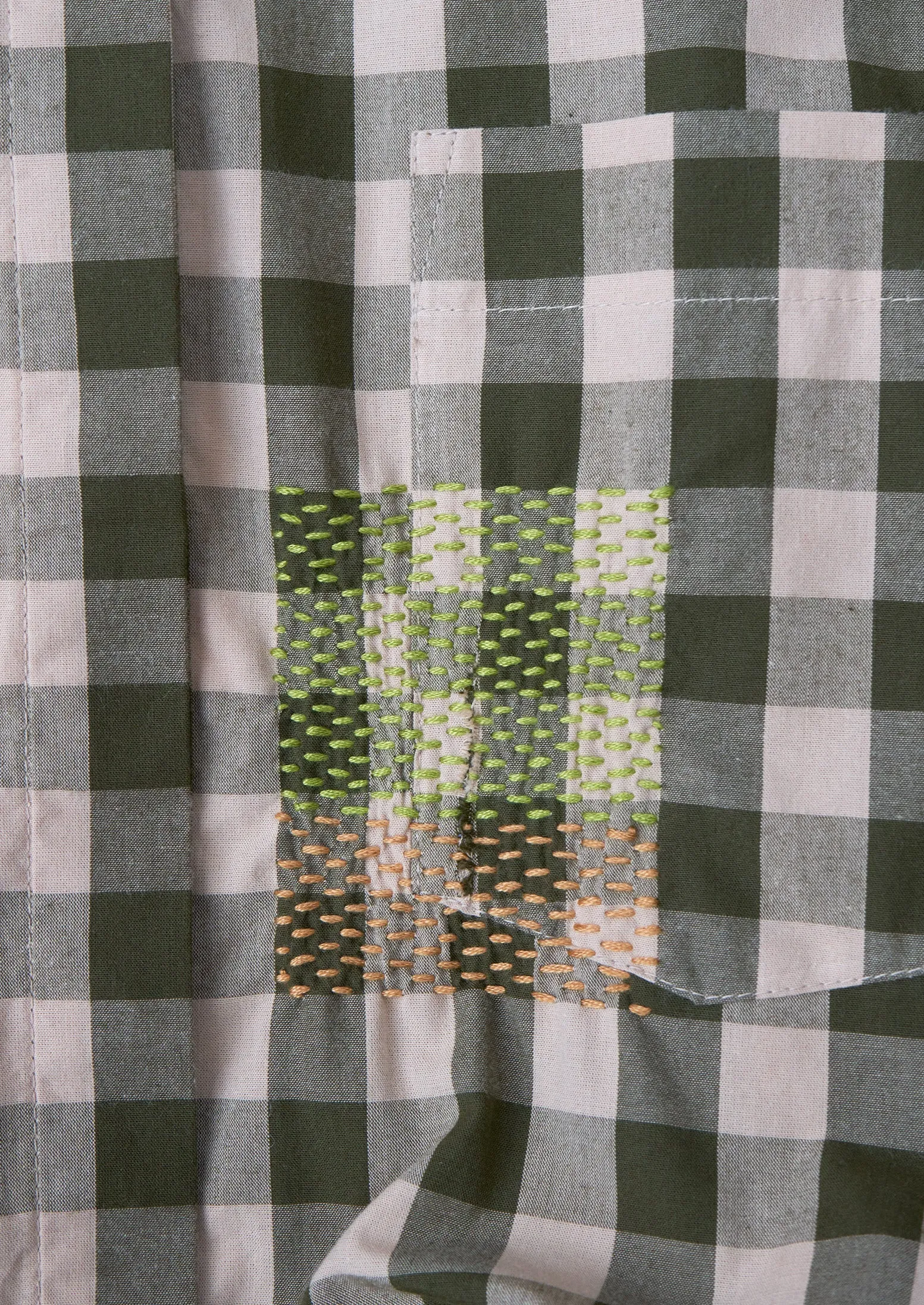 Renewed Sutton Gingham Cotton Dress Size 14 (079) | Olive sold by TOAST product image thumbnail 3