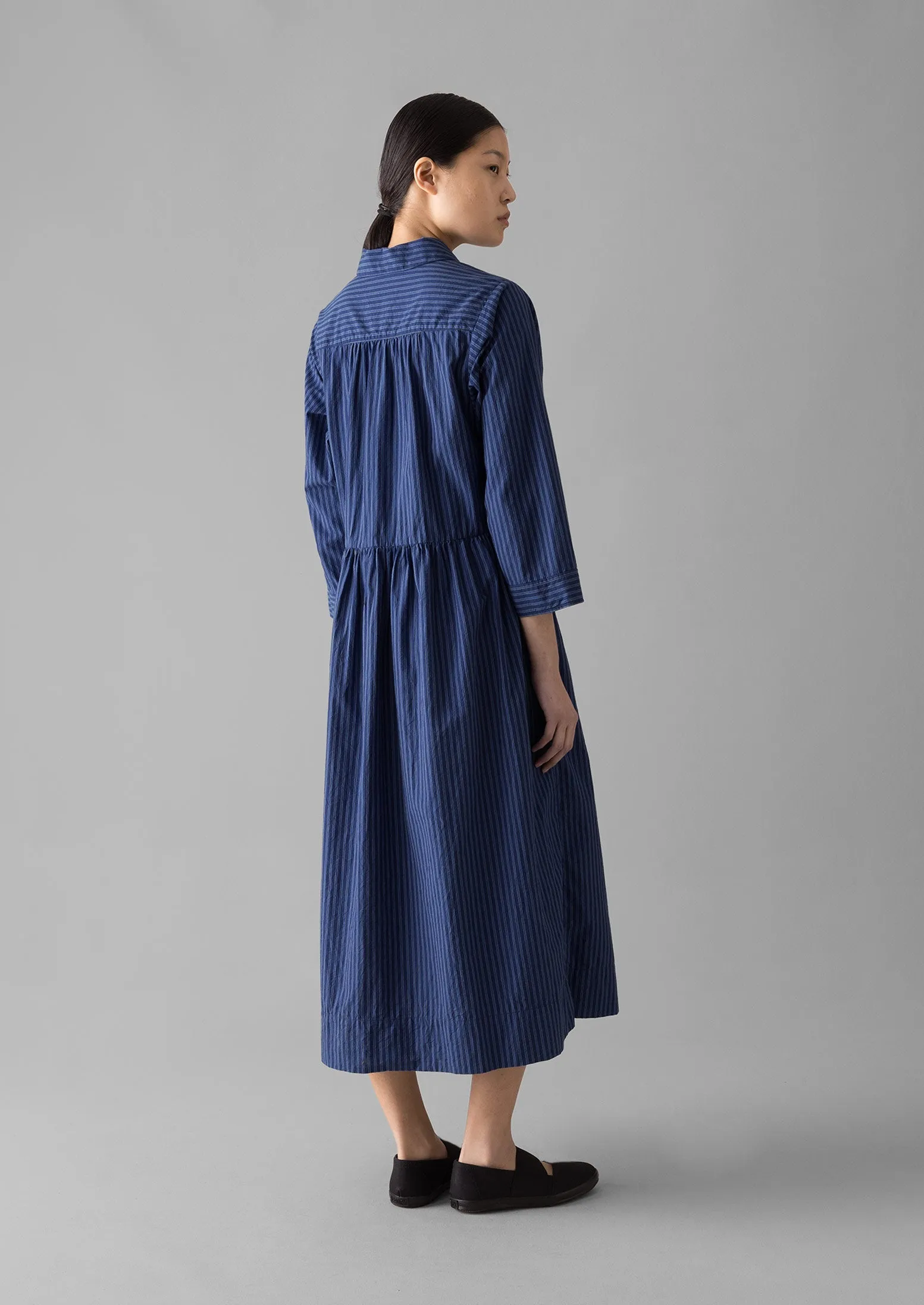 Stripe Poplin Shirt Dress | Blue Tourmaline sold by TOAST product image thumbnail 4