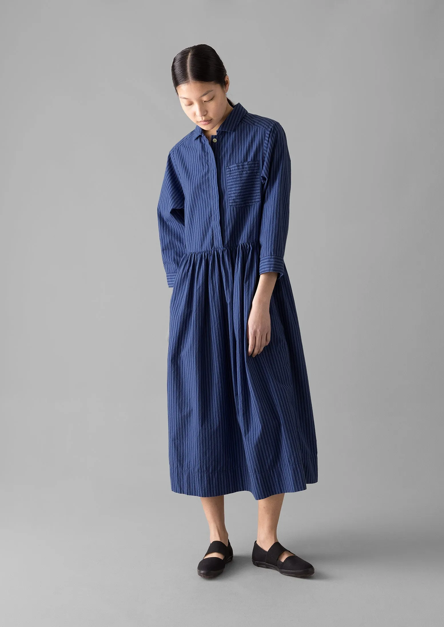 Stripe Poplin Shirt Dress | Blue Tourmaline sold by TOAST product image thumbnail 2