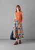 Clamp Dyed Poplin Skirt | Russet Orange sold by TOAST