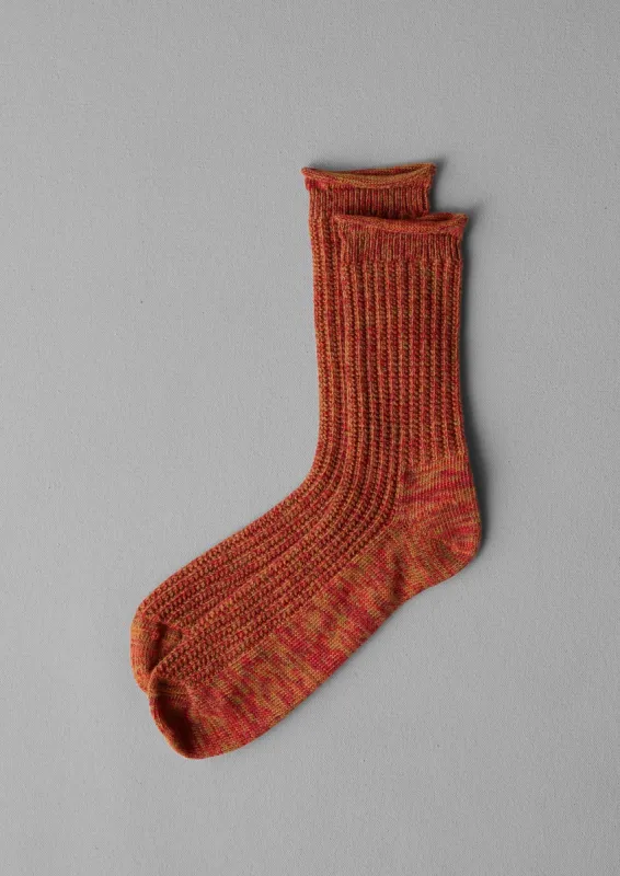 Cotton Marl Socks | Red Marl sold by TOAST