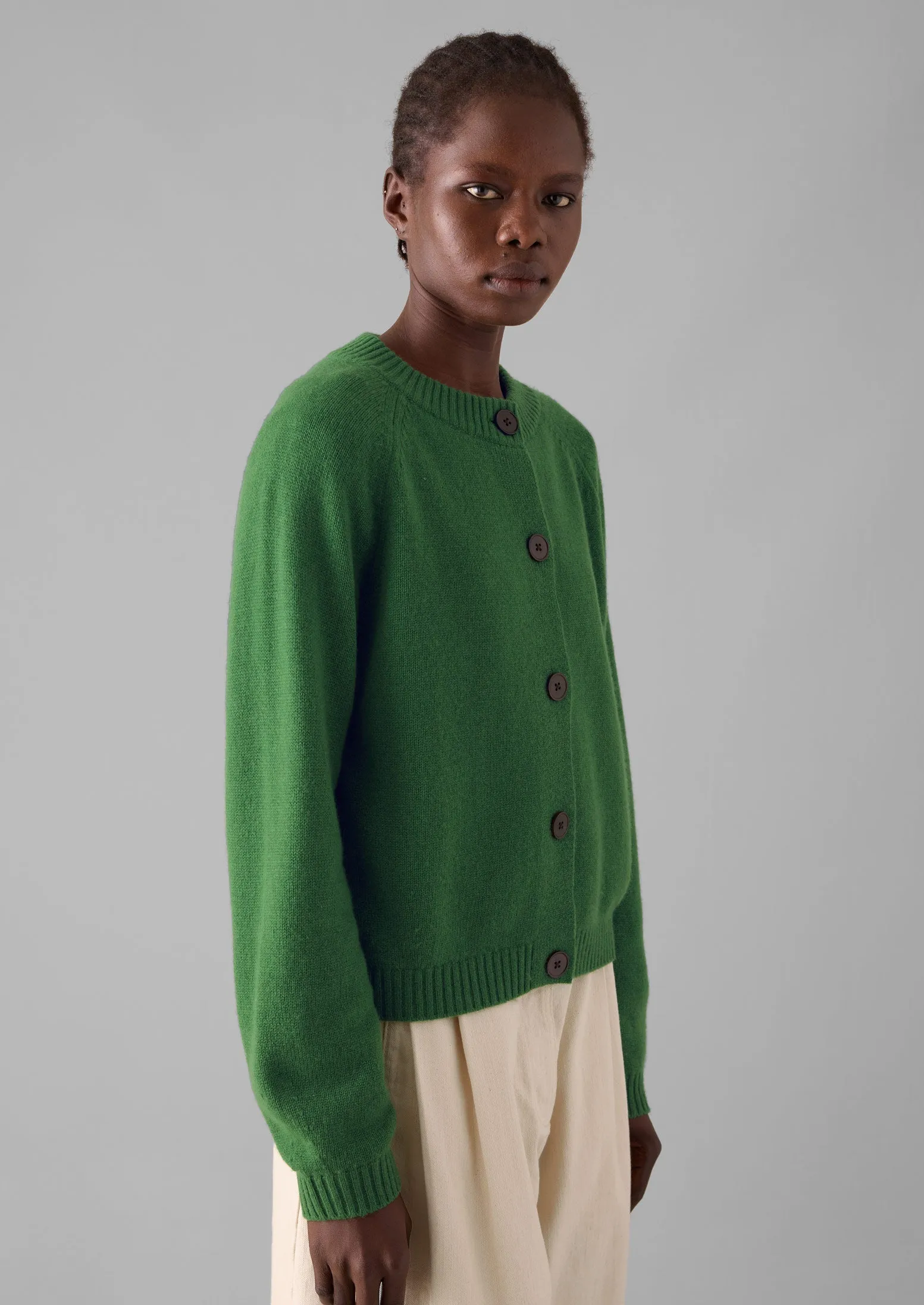 Eden Wool Cashmere Raglan Cardigan | Mineral Green sold by TOAST product image thumbnail 4
