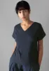 V-Neck Organic Cotton Tee | Anthracite sold by TOAST