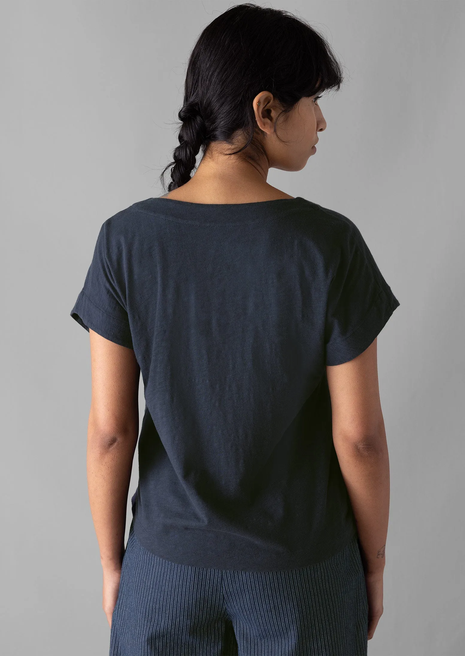 V-Neck Organic Cotton Tee | Anthracite sold by TOAST product image thumbnail 3
